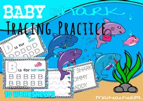 Vista previa - Hojas de trabajo - Baby Shark Pre-K Activity Pack - página 1