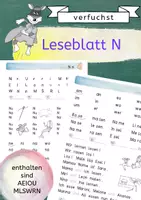 Vorschau - Arbeitsblätter - Leseblatt N: Buchstaben, Silben, Wörter, Sätze - AEIOU MLSWRN - Deckblatt