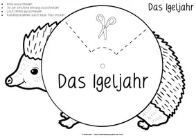 Vorschau - Unterrichtsreihen - Der Igel | Das Igeljahr | Bastelvorlage Drehscheibe - Seite 2