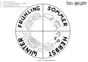 Vorschau - Unterrichtsreihen - Der Igel | Das Igeljahr | Bastelvorlage Drehscheibe - Seite 3