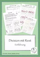 Vorschau - Arbeitsblätter - Division mit Rest - Einführung - Deckblatt