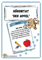 Vorschau - Fördermaterial/Inklusion - Hördiktat / Malgeschichte "Der Apfel" - Deckblatt