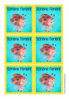 Vorschau - Mal- und Bastelvorlagen - Feriengrüße Marienkäferklasse kostenlos - Seite 1