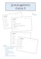 Vorschau - Arbeitsblätter - Grundlagentests/ Kopfrechentests Mathe Klasse 8 - Seite 1