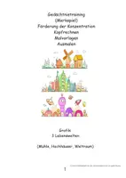 Vorschau - Spiele - Gedächtnistraining Konzentration Kopfrechnen Rätseln Ausmalen Malvorlagen Geschichtenklang - Deckblatt