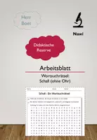 Vorschau - Arbeitsblätter - Wortsuchrätsel: Schall (ohne Ohr) - Deckblatt