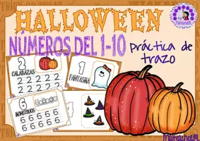 Vista previa - Unidades / Secuencias / Situaciones de Aprendizaje - Practica trazo números 1-10 -Halloween - página 1