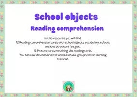 Vista previa - Unidades / Secuencias / Situaciones de Aprendizaje - School Objects - Reading Comprehension - Portada