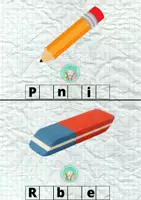 Vista previa - Unidades / Secuencias / Situaciones de Aprendizaje - School Objects - Missing Letters - página 2