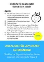 Vorschau - Lehrpläne/Lehrermaterial - Checkliste für den allerersten Elternabend in Klasse 1 - Deckblatt
