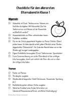 Vorschau - Lehrpläne/Lehrermaterial - Checkliste für den allerersten Elternabend in Klasse 1 - Seite 1