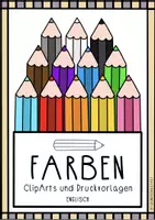 Vorschau - Bildkarten - Wortschatz: FARBEN/COLORS - Stifte - Englisch - Deckblatt