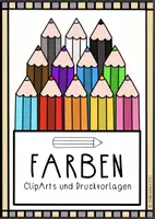 Vorschau - selbst erstellte Cliparts/Grafiken - ClipArts: Stifte in 13 Farben! - Deckblatt