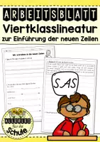 Vorschau - Arbeitsblätter - Arbeitsblatt zur Einführung der Viertklasszeilen SAS - neue Lineatur Klasse 4 - Deckblatt