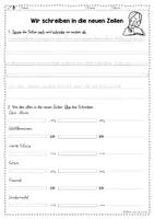 Vorschau - Arbeitsblätter - Arbeitsblatt zur Einführung der Viertklasszeilen SAS - neue Lineatur Klasse 4 - Seite 1