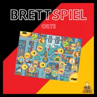 Vorschau - Stundenentwürfe - Orte in der Stadt (Dativ/Akkusativ) - Brettspiel A4 zum Deutsch lernen - Deckblatt