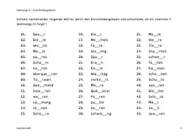 Vorschau - Arbeitsblätter - Dehnungs-h (stummes h): Entscheidungsbaum - Seite 2
