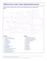 Vorschau - Spiele - What Do You Do for a Living? - German / English Vocabulary Crossword (KEY included) - Seite 1