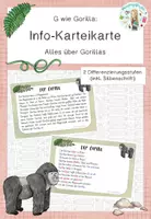 Vorschau - Text - Gorilla Info-Karteikarte - G wie Gorilla - Deckblatt