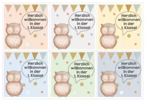 Vorschau - Bildkarten - Eulenklasse Willkommenskärtchen - Seite 2