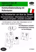 Vorschau - Stundenentwürfe - Da Alice a Zenone - 42 Rollenkarten - Kommunikationsübung "Kennenlernen" Presentarsi in Italiano - Deckblatt