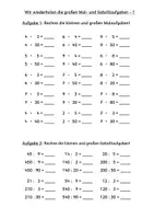 Vorschau - Arbeitsblätter - Wiederholung halbschriftliche Multiplikation und Division Klasse 4 - Seite 1