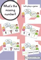 Vorschau - Spiele - Numbers 1-20 (2. Klasse): Präsentation & Rätselkarten (What's the missing number?) - Deckblatt