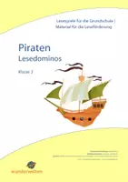 Vorschau - Stationenlernen - Lesedominos PIRATEN - Lesedomino Klasse 3 - Lesedomino Klasse 4 - 3-fach differenziert - Lesedominos für die Bild-Text-Zuordnung - Lesedominos Klasse 3 - Lesedominos Klasse 4 - Freiarbeitsmaterial Deutsch - Freiarbeit Deutsch - Deckblatt