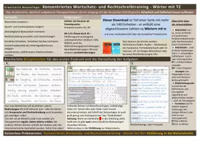 Vorschau - Arbeitsblätter - Konzentriertes Wortschatz- und Rechtschreibtraining - Wörter mit TZ - Seite 1