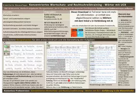 Vorschau - Arbeitsblätter - Konzentriertes Wortschatz- und Rechtschreibtraining - Wörter mit u und ck - Seite 1