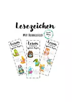 Vorschau - Mal- und Bastelvorlagen - Lesezeichen mit Feld zum Freirubbeln - Deckblatt
