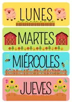 Vista previa - Decoración del aula - Tarjetas o Pegatinas de los días de la semana - página 1