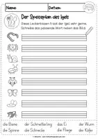 Vorschau - Unterrichtsreihen - Speiseplan des Igels | differenziertes Arbeitsblatt | ab Klasse 1 - Seite 3