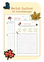 Vorschau - Arbeitsblätter - Herbstsuchsel (Buchstabengitter) mit Schreibübungen - Deckblatt