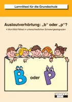 Vorschau - Arbeitsblätter - "b" oder "p"? - 4 differenzierte Wort-Bild-Rätsel zur Auslautverhärtung - Deckblatt