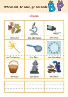 Vorschau - Arbeitsblätter - "b" oder "p"? - 4 differenzierte Wort-Bild-Rätsel zur Auslautverhärtung - Seite 3
