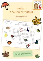 Vorschau - Arbeitsblätter - Herbst Kreuzworträtsel mit Bildern - Herbst-Wortschatz - Deckblatt