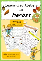 Vorschau - Arbeitsblätter - Lesen und Kleben Herbst Klasse 1/2 - Deckblatt