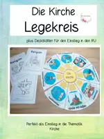 Vorschau - Arbeitsblätter - Kirche Legekreis - plus Deckblätter für das Fach Religion - Deckblatt