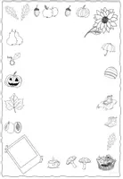 Vorschau - Mal- und Bastelvorlagen - Schmuckrahmen Herbst Klasse 1-4 - Seite 1