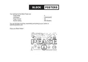 Vista previa - Manualidades / Dibujos para colorear - Mural XL Peace (inglés) - página 1