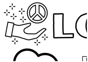 Vista previa - Manualidades / Dibujos para colorear - Mural XL Peace (inglés) - página 2