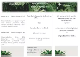 Vorschau - Arbeitsblätter - Flyer zum Elternabend! Individuell nutzbar! - Seite 1