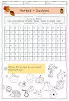 Vorschau - Arbeitsblätter - Suchsel zum Thema Herbst Klasse 1/2 - Seite 1
