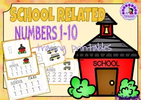 Vista previa - Hojas de trabajo - Numbers 1-10 Tracing Practice -Back to School - - página 1