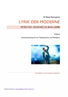 Vorschau - Stundenentwürfe - Unterrichtseinheit Peter Fox: Schwarz zu Blau (Vergleich mit Großstadtlyrik der Moderne) - Deckblatt