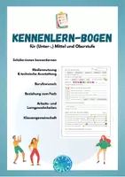 Vorschau - Arbeitsblätter - Umfrage-Bogen zum Kennenlernen (3 Varianten) - Deckblatt