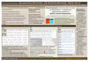 Vorschau - Arbeitsblätter - Konzentriertes Wortschatz- und Rechtschreibtraining - Wörter mit Doppel-a - Seite 1