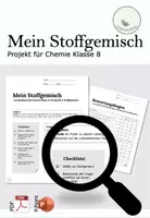 Vorschau - Arbeitsblätter - Lernzielkontrolle/ Projekt Chemie Klasse 8 Stoffgemische - Deckblatt
