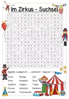 Vorschau - Arbeitsblätter - Im Zirkus - Suchsel/Buchstabengitter - Deckblatt